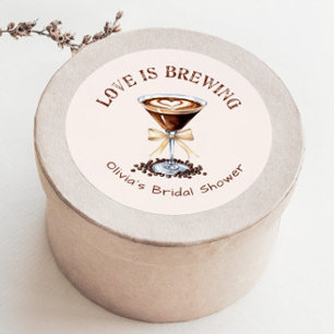 Espresso Martini Love is brewing Bridal Shower Classic Round Sticker