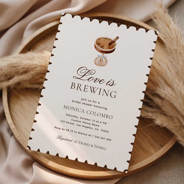 Espresso Martini Love is Brewing Bridal Shower Invitation (Creator Uploaded)