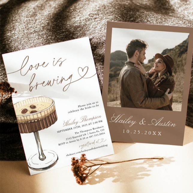 Espresso Martini Love Is Brewing Bridal Shower Invitation (Creator Uploaded)