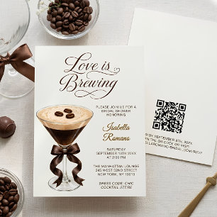 Espresso Martini Love Is Brewing Bridal Shower Invitation
