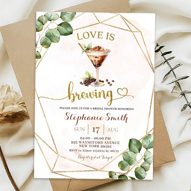 Espresso Martini Love is Brewing Bridal Shower Invitation (Creator Uploaded)