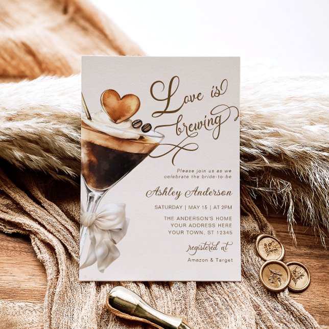 Espresso Martini Love Is Brewing Bridal shower Invitation (Creator Uploaded)