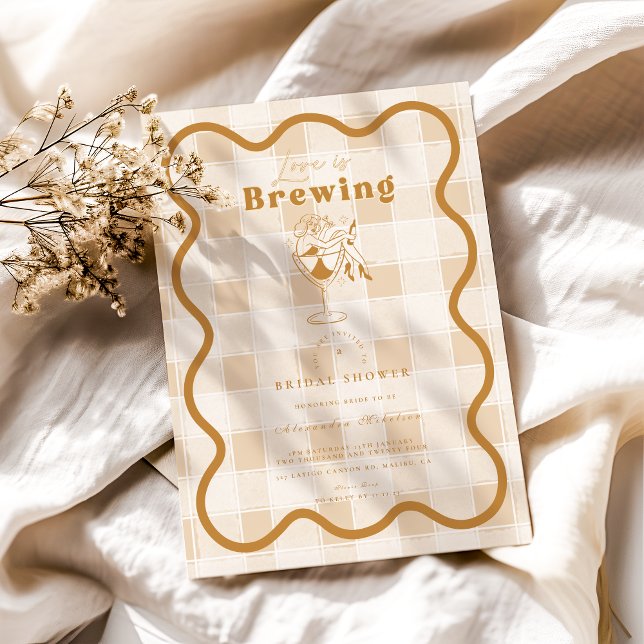  Espresso Martini Love is Brewing Bridal Shower  Invitation (Creator Uploaded)