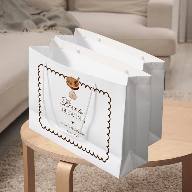 Espresso Martini Love is Brewing Bridal Shower Large Gift Bag (Creator Uploaded)