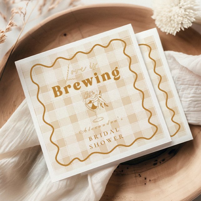  Espresso Martini Love is Brewing Bridal Shower  Napkin (Creator Uploaded)
