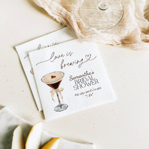 Espresso Martini Love Is Brewing Bridal Shower  Napkin