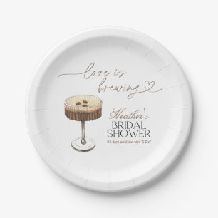 Espresso Martini Love Is Brewing Bridal Shower  Paper Plate