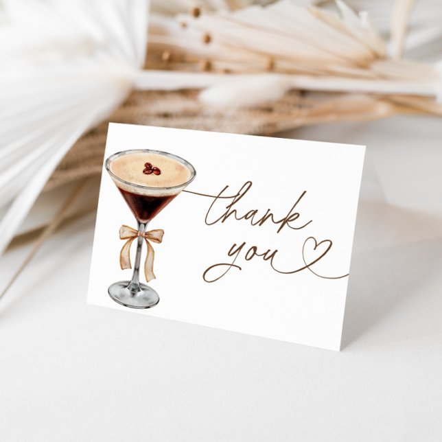 Espresso Martini Love Is Brewing Bridal Shower  Thank You Card (Creator Uploaded)