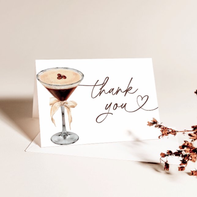 Espresso Martini Love Is Brewing Bridal Shower  Thank You Card (Creator Uploaded)