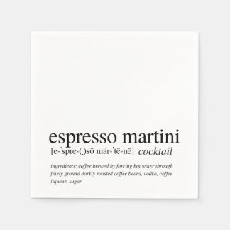 Espresso Martini Modern Quote Black Typography Nap Napkin