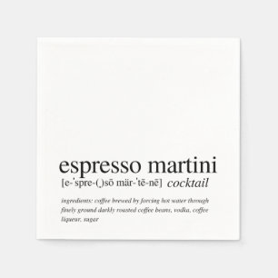 Espresso Martini Modern Quote Black Typography Napkin