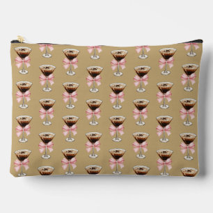 Espresso Martini Pattern Brown Accessory Pouch