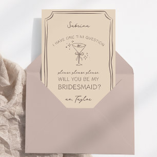 Espresso Martini Please Be My Bridesmaid Proposal Card