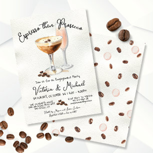 Espresso Martini Prosecco Engagement Party Invitation