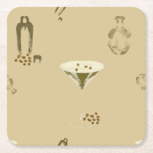 Espresso Martini Square Paper Coaster