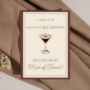 Espresso Martini Themed Maid of Honour Proposal Card