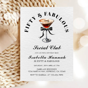 Espresso Martini Tini Bit Older 50thBirthday Party Invitation