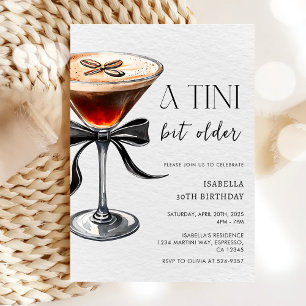 Espresso Martini Tini Bit Older Birthday Party Invitation