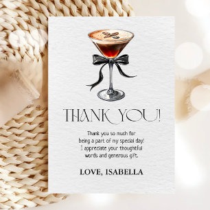 Espresso Martini Tini Bit Older Birthday Party Thank You Card