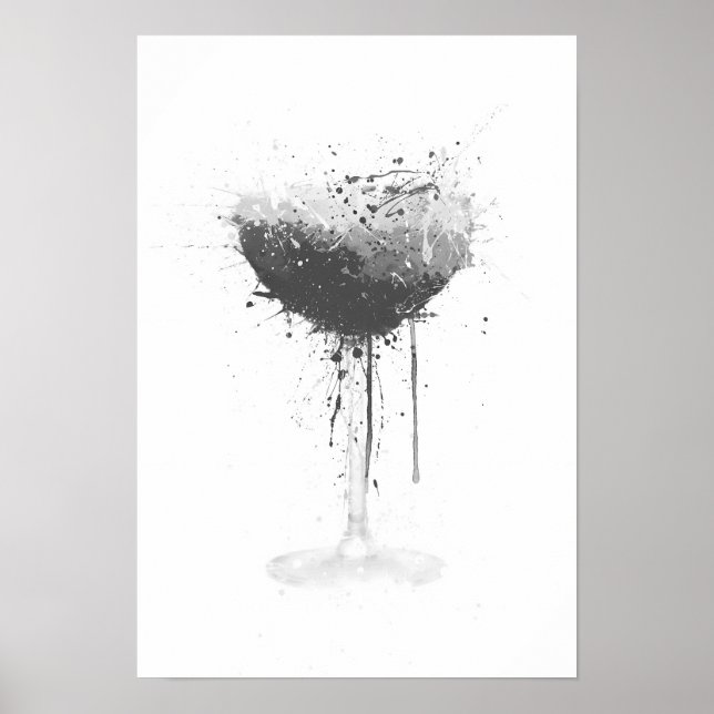 Espresso Martini Wall Art Print (Grey Edition)  (Front)