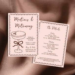 Espresso Martinis & Matrimony Hand Drawn Whimsical Invitation