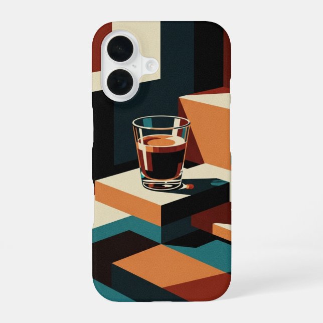 Espresso Minimaliste Vintage iPhone 16 Case (Back)