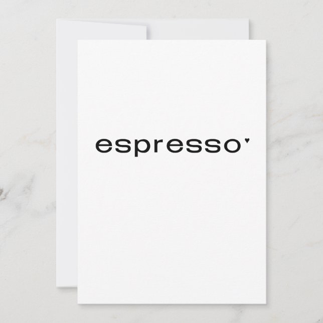 Espresso - minimalistic typography card (Front)