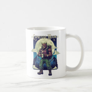 Espresso Moon Werewolf Coffee Camping Illustration Mug