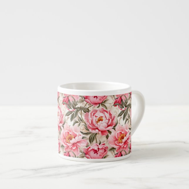 Espresso Mug-Floral Print Espresso Cup (Front Right)