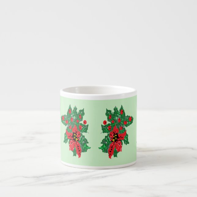 Espresso Mug : Poinsettia  (Front)