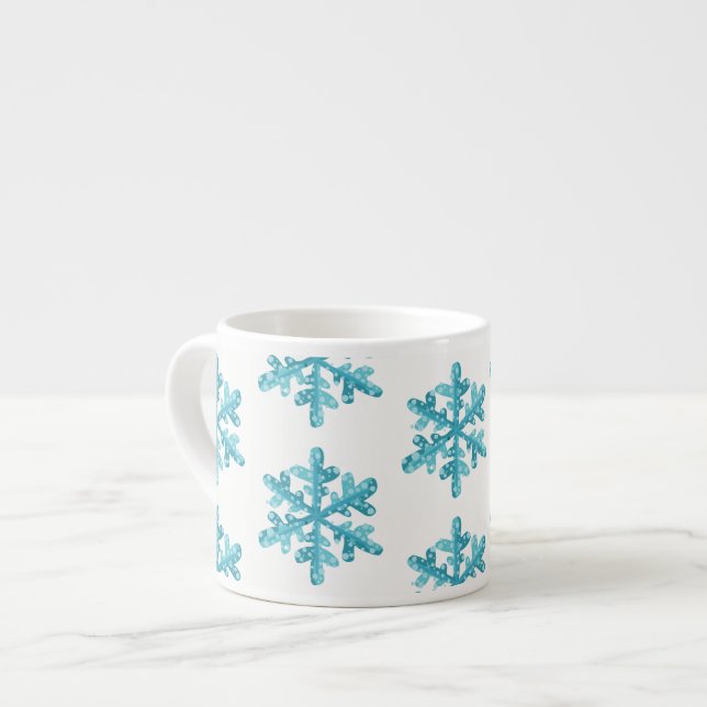 Espresso Mug-Snowflakes Cup (Front Left)