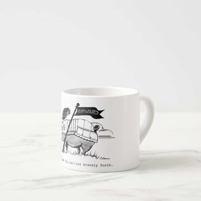 Espresso Mug : Wai the Wonder Pig (Front Right)