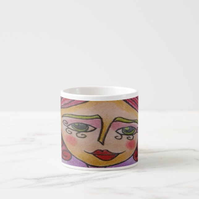 Espresso Mug ((Whimsical Woman - 03) (Front)