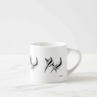 Espresso mug with black & white abstract design