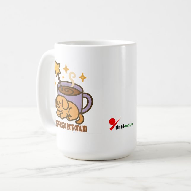 Espresso Patronum – Magical Coffee Energy Mug (Front Left)