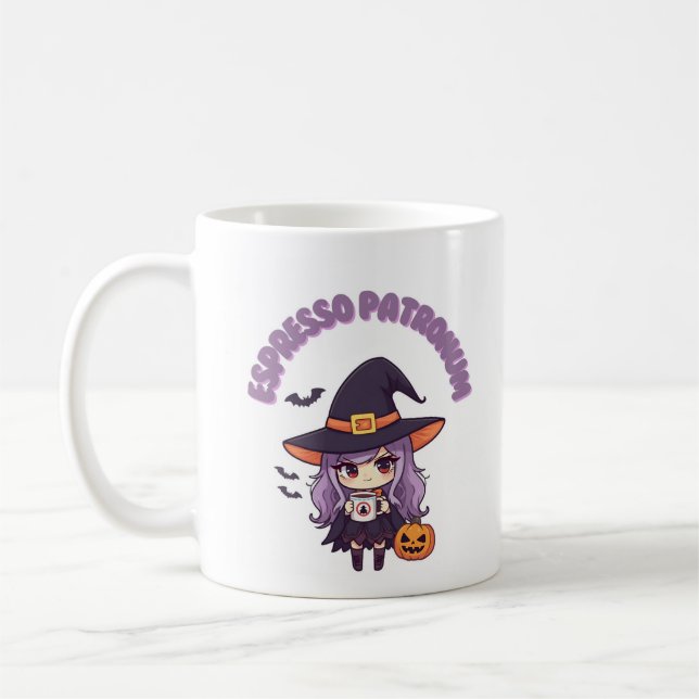 Espresso Patronum Witch Mug – Kawaii Purple 11oz  (Left)