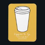Espresso To-Go Business mustard background Magnet<br><div class="desc">magnet for an espresso or coffee business to promote themselves or just to remind themselves of their phone number and address...  could this be you?</div>