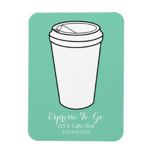 Espresso To-Go Business rust faux laid Magnet