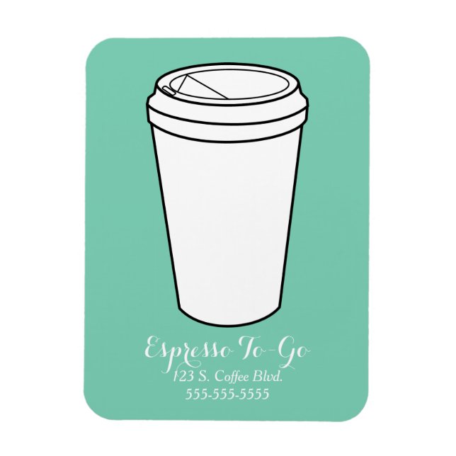 Espresso To-Go Business rust faux laid Magnet (Vertical)
