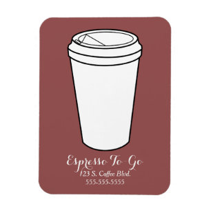 Espresso To-Go Business rust faux laid Magnet