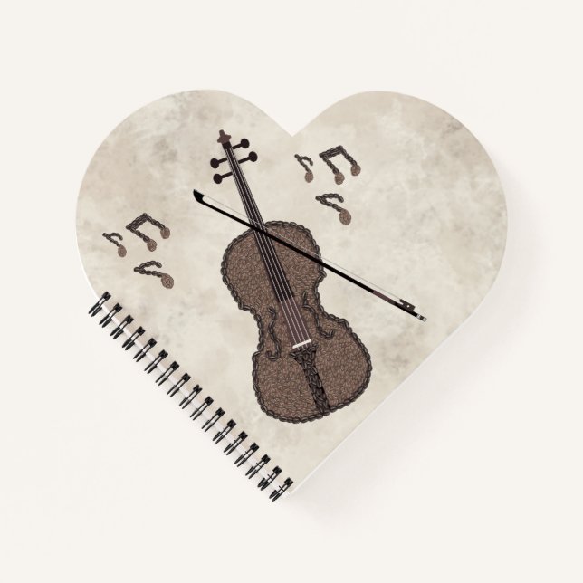 Espresso Violino-Violin created with coffee beans- Notebook (Front)