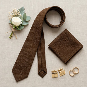 Espresso Woven Basketweave Tie