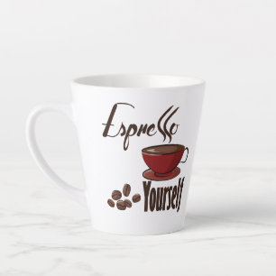 Espresso Yourself Coffee Pun Express Yourself Latte Mug