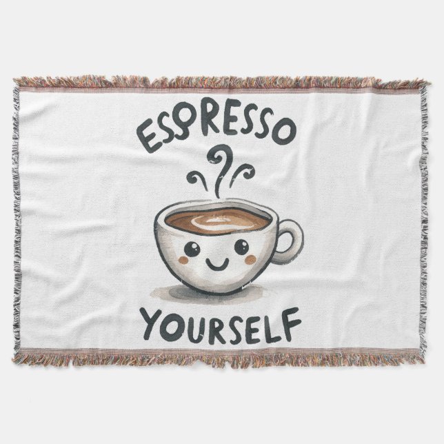 Espresso Yourself coffee Throw Blanket (Front)