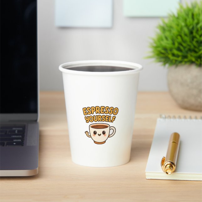 Espresso Yourself | Cute & Funny Coffee Paper cup (Insitu)