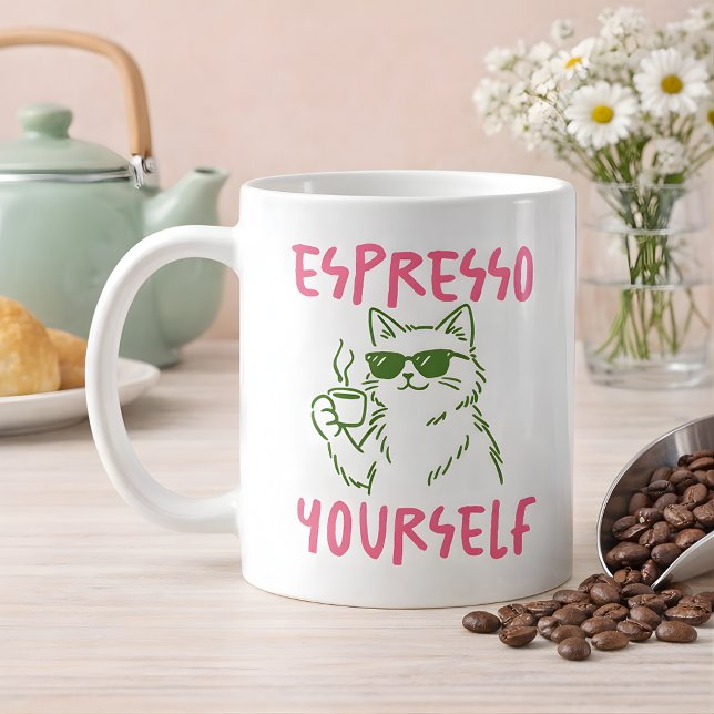Espresso Yourself Funny Cat Coffee Mug (Creator Uploaded)