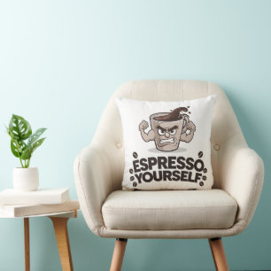 Espresso Yourself - Funny Coffee Lover Design Cushion