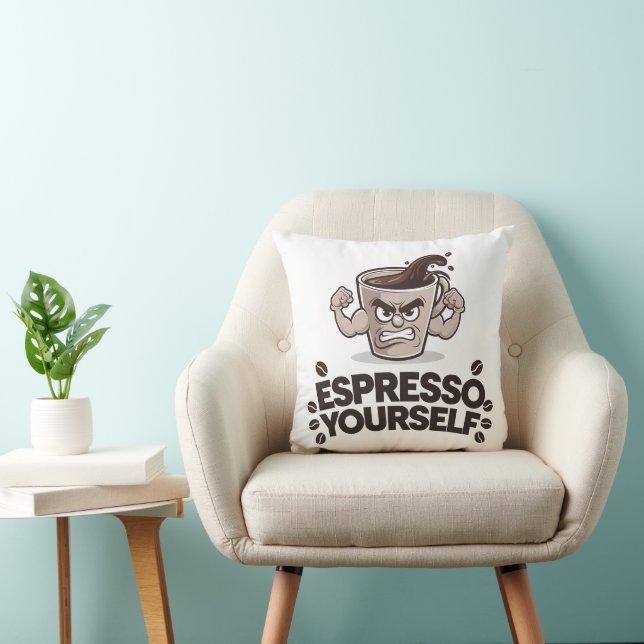 Espresso Yourself - Funny Coffee Lover Design Cushion (Chair)