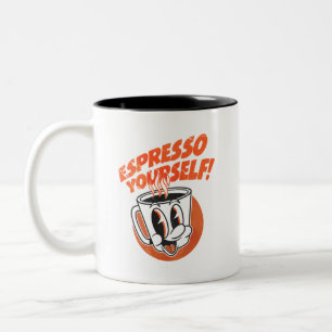 Espresso Yourself Funny Coffee Lover Graphic T-Shi Two-Tone Coffee Mug