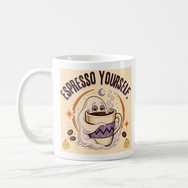 Espresso Yourself – Ghost Mug for Coffee Lovers (Left)